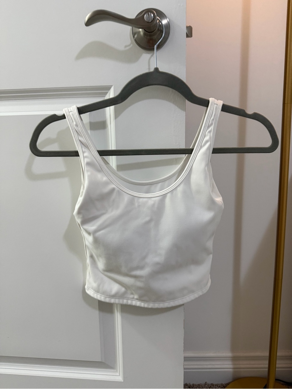 Klassy Network White Scoop Neck Tank Crop